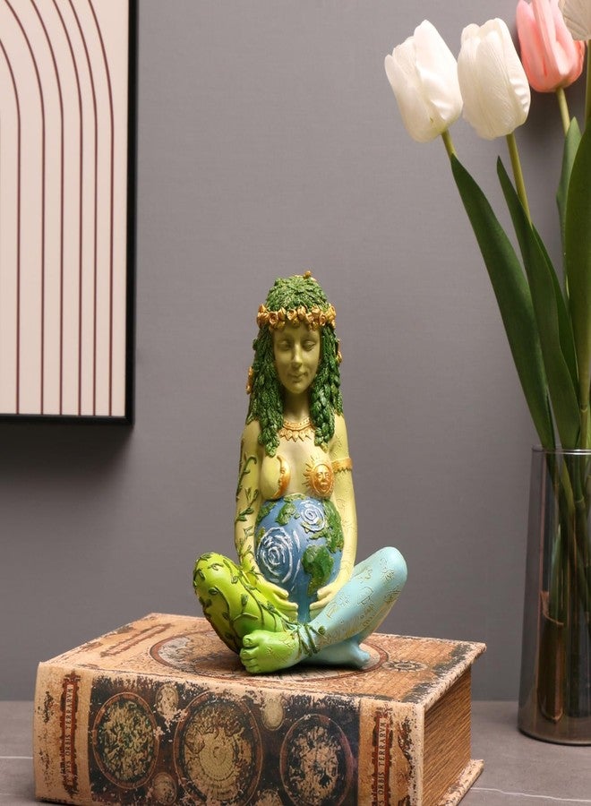 PSYHILAR Mother Earth Statue, 7" Fertility Gaia Goddess Statue, Nature Pregnant Wiccan Altar Supplies, Moon Yoga Alter Table Witchcraft - Image 5